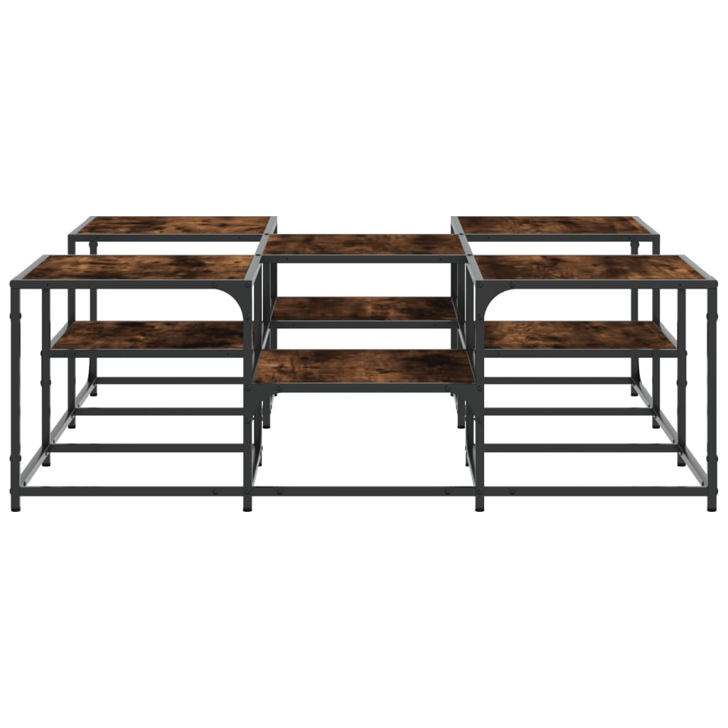 Table basse chêne fumé 121x121x40 cm bois d’ingénierie - Tables basses