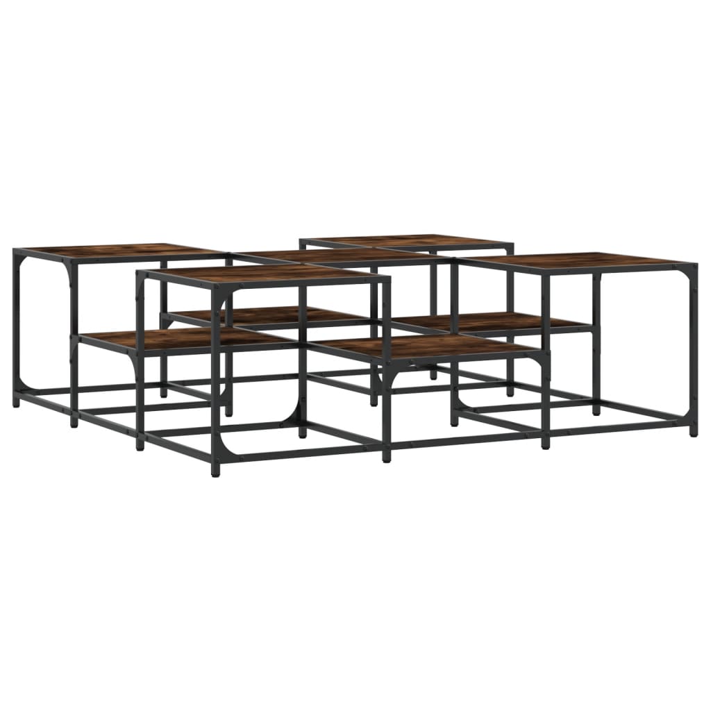 Table basse chêne fumé 121x121x40 cm bois d’ingénierie - Tables basses