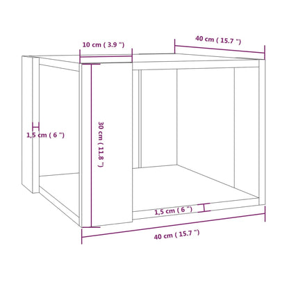 Table basse Chêne fumé 40x40x30 cm Bois d’ingénierie - Tables basses