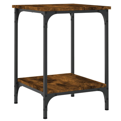 Table basse chêne fumé 40x40x55 cm bois d’ingénierie - Tables basses