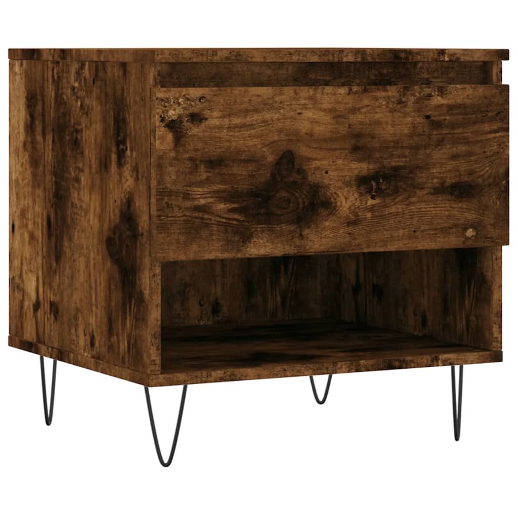 Table basse chêne fumé 50x46x50 cm bois d’ingénierie - Tables basses