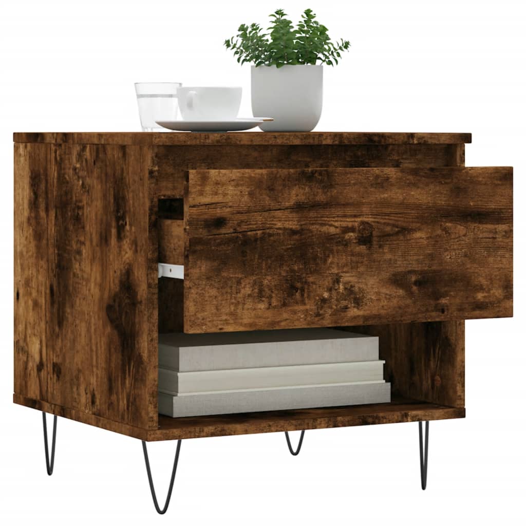 Table basse chêne fumé 50x46x50 cm bois d’ingénierie - Tables basses