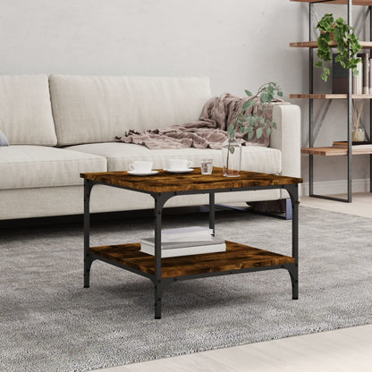 Table basse chêne fumé 55x55x40 cm bois d’ingénierie - Tables basses