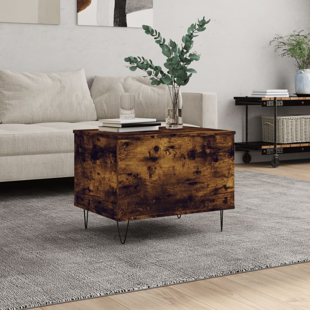 Table basse Chêne fumé 60x44,5x45 cm Bois d’ingénierie - Tables basses