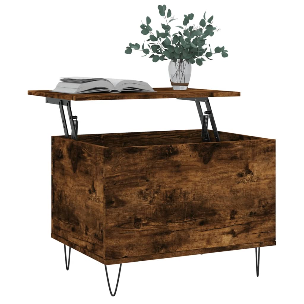 Table basse Chêne fumé 60x44,5x45 cm Bois d’ingénierie - Tables basses