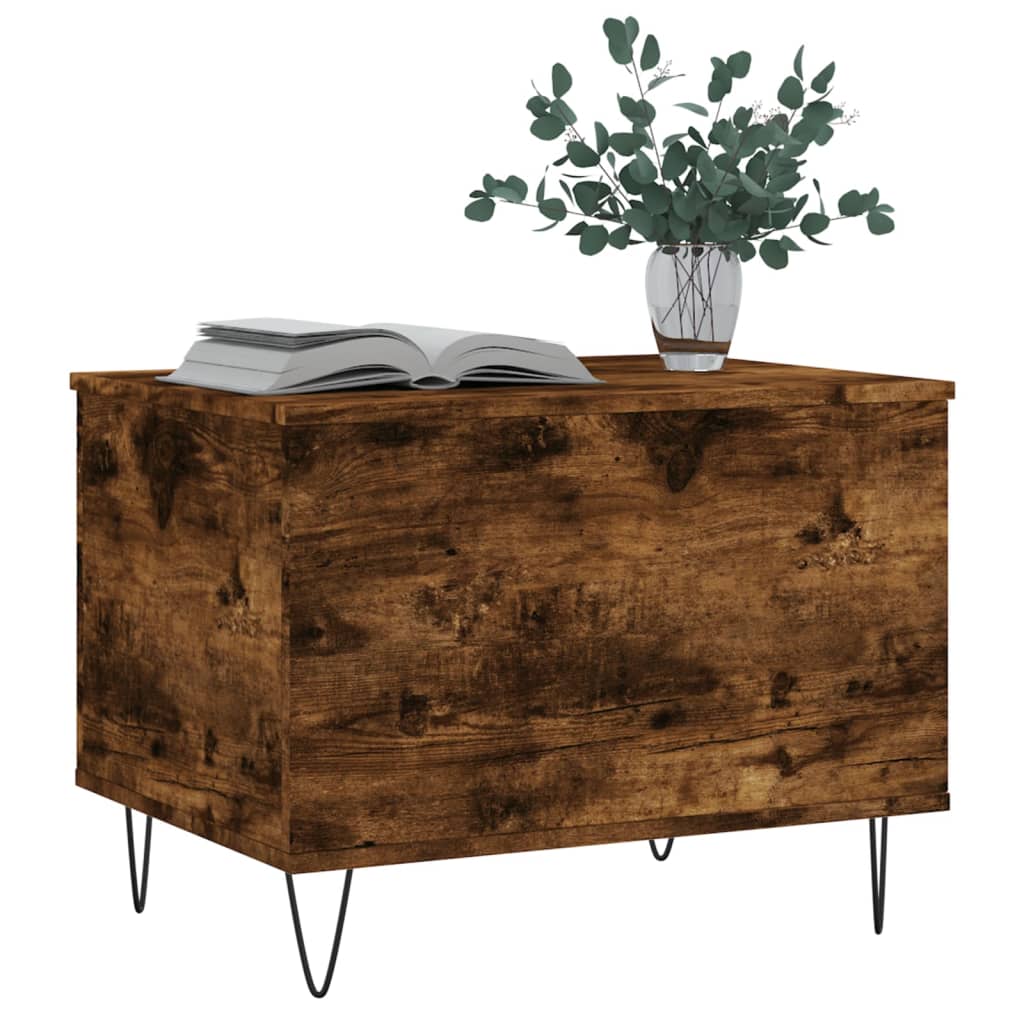 Table basse Chêne fumé 60x44,5x45 cm Bois d’ingénierie - Tables basses