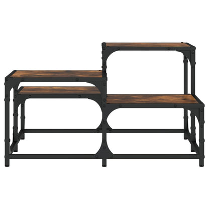 Table basse chêne fumé 68x68x40 cm bois d’ingénierie - Tables basses