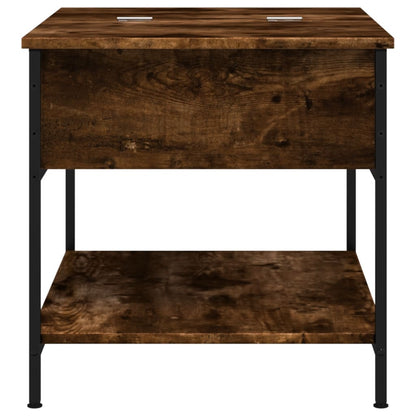 Table basse chêne fumé 70x50x50 cm bois d’ingénierie et métal - Tables basses