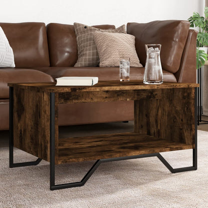 Table basse chêne fumé 75x51x40 cm bois d’ingénierie - Tables basses