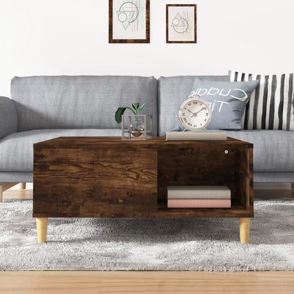 Table basse chêne fumé 80x80x36,5 cm bois d’ingénierie - Tables basses