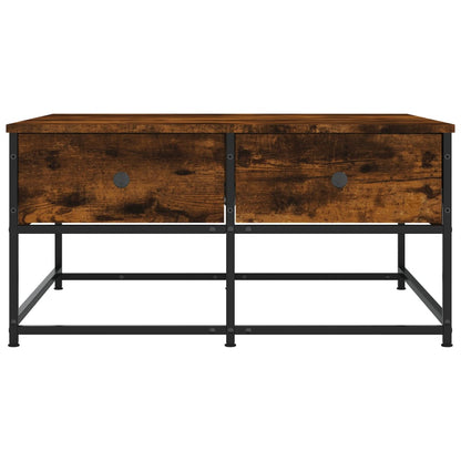 Table basse chêne fumé 80x80x40 cm bois d’ingénierie - Tables basses