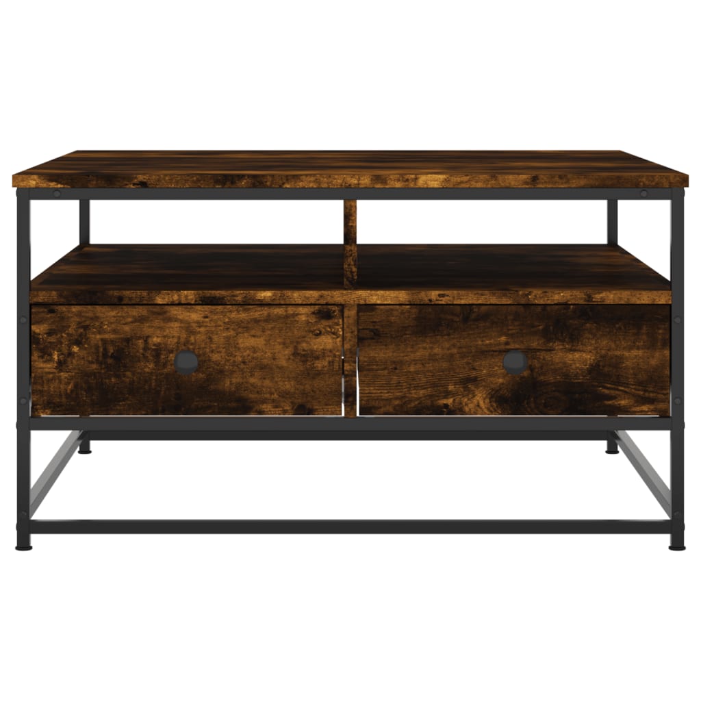 Table basse chêne fumé 80x80x45 cm bois d’ingénierie - Tables basses