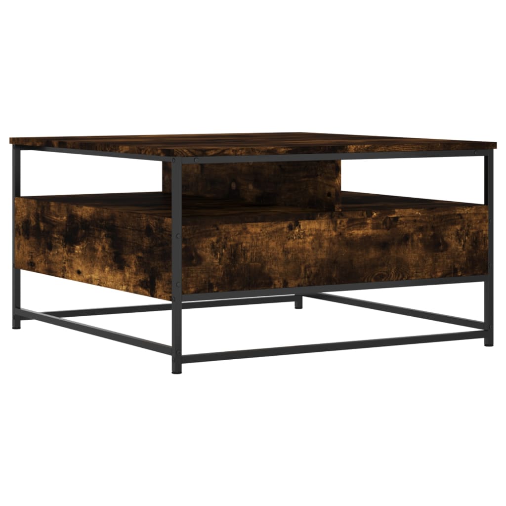 Table basse chêne fumé 80x80x45 cm bois d’ingénierie - Tables basses