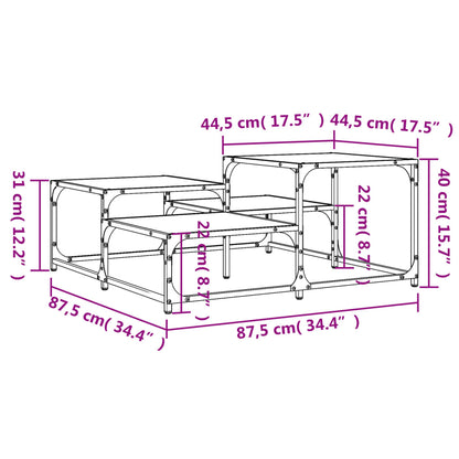 Table basse chêne fumé 87,5x87,5x40cm bois d’ingénierie - Tables basses