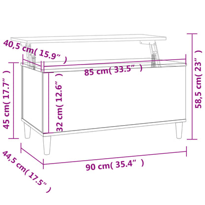 Table basse Chêne fumé 90x44,5x45 cm Bois d’ingénierie - Tables basses