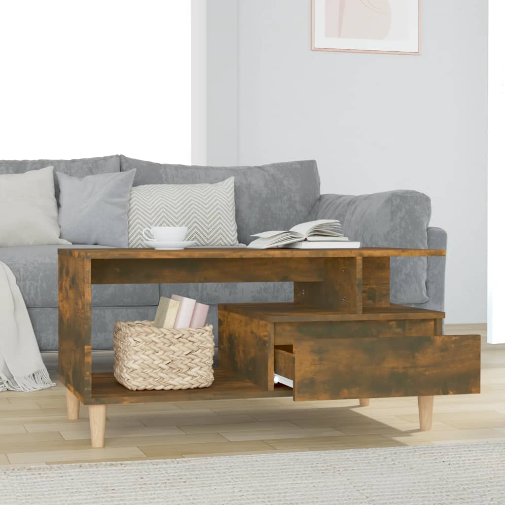 Table basse Chêne fumé 90x49x45 cm Bois d’ingénierie - Tables basses