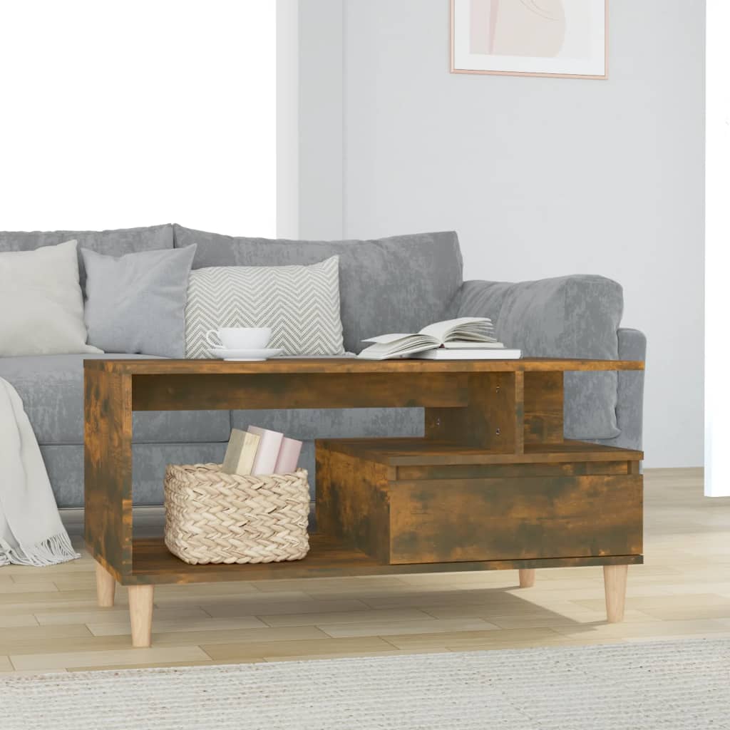 Table basse Chêne fumé 90x49x45 cm Bois d’ingénierie - Tables basses