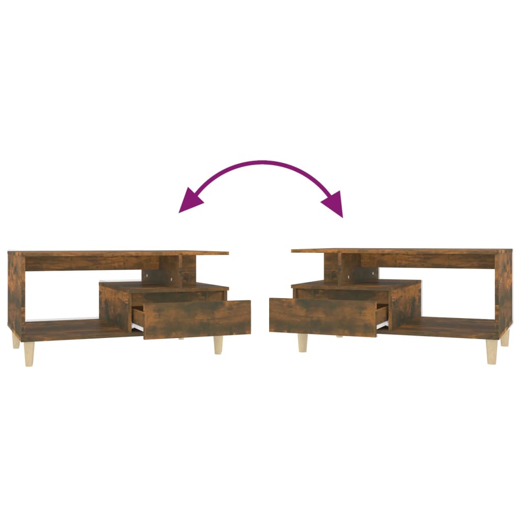 Table basse Chêne fumé 90x49x45 cm Bois d’ingénierie - Tables basses