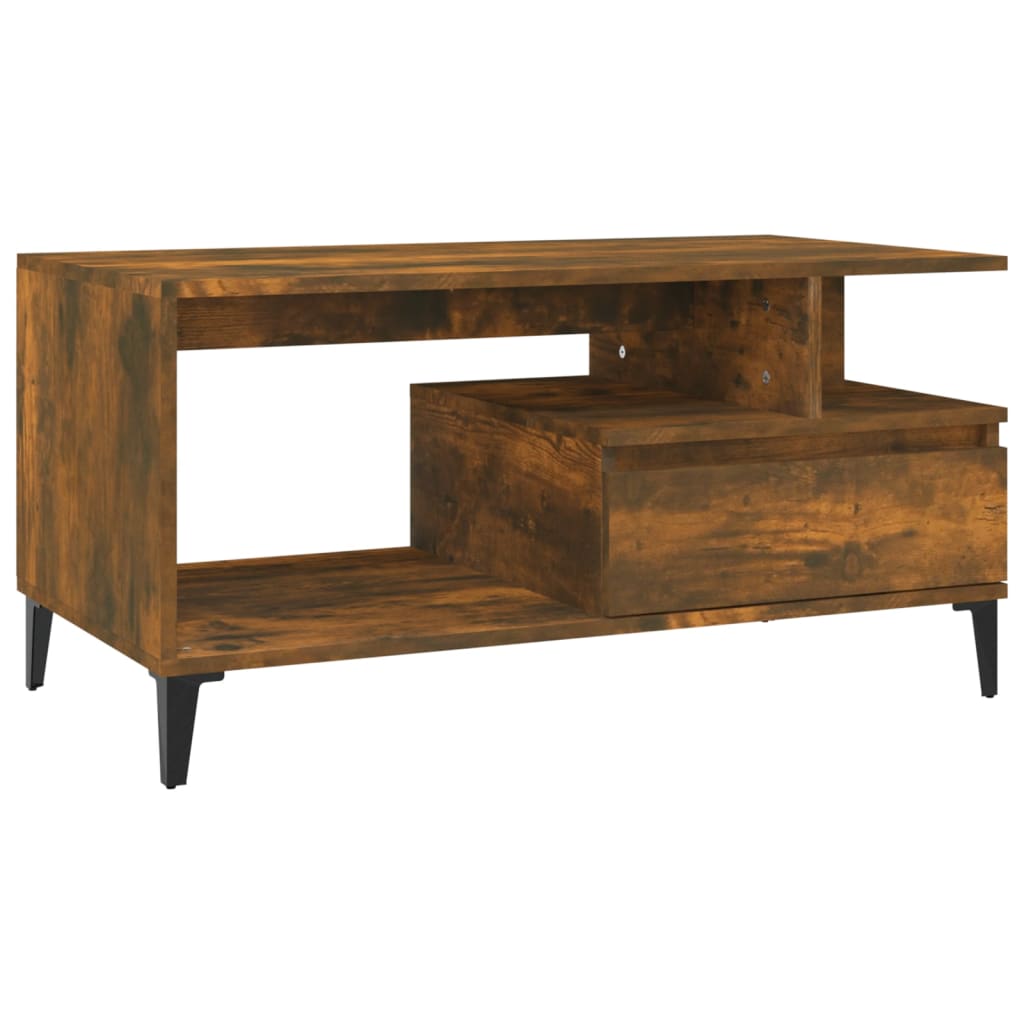 Table basse Chêne fumé 90x49x45 cm Bois d’ingénierie - Tables basses