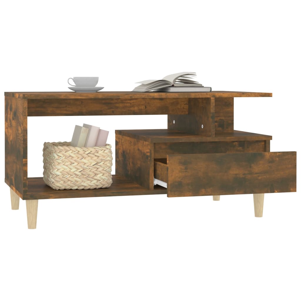 Table basse Chêne fumé 90x49x45 cm Bois d’ingénierie - Tables basses