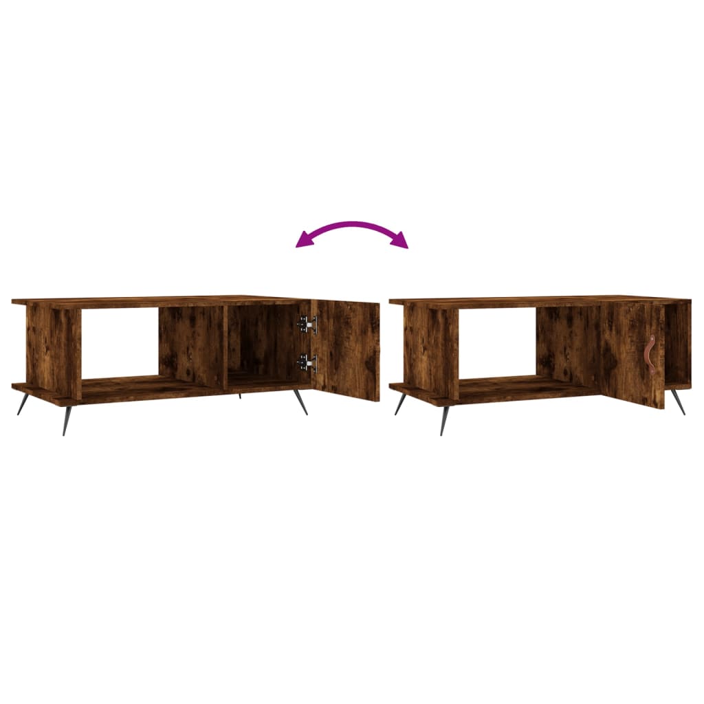 Table basse chêne fumé 90x50x40 cm bois d’ingénierie - Tables basses