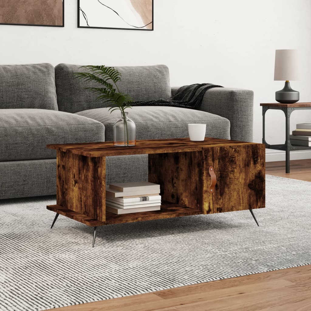 Table basse chêne fumé 90x50x40 cm bois d’ingénierie - Tables basses
