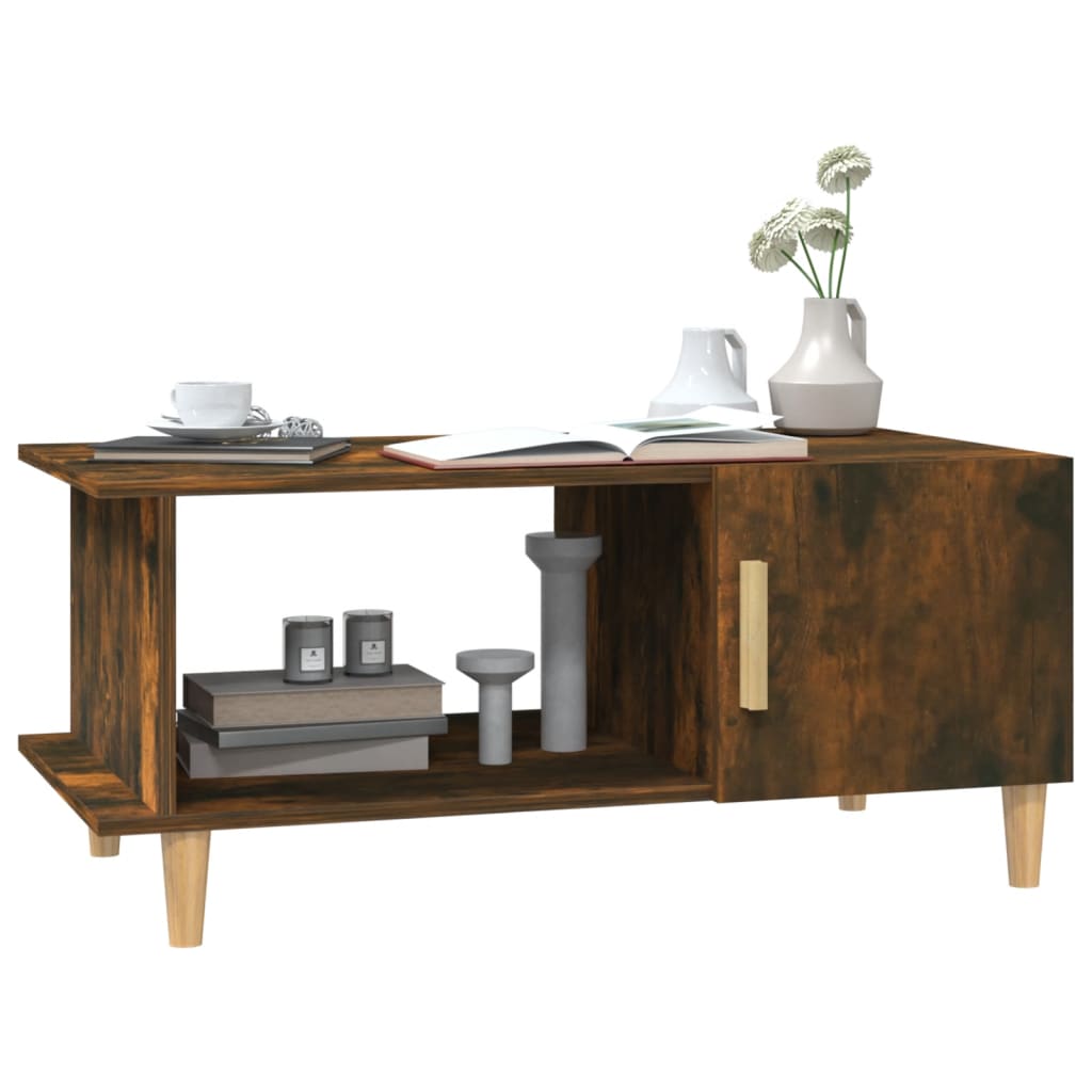Table basse chêne fumé 90x50x40 cm bois d’ingénierie - Tables basses
