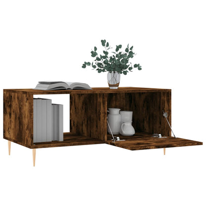 Table basse chêne fumé 90x50x40 cm bois d’ingénierie - Tables basses