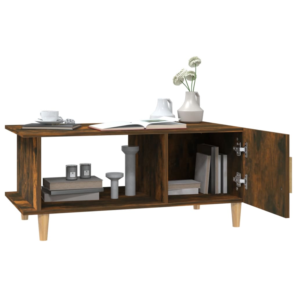 Table basse chêne fumé 90x50x40 cm bois d’ingénierie - Tables basses