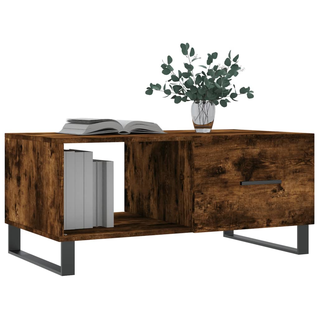 Table basse chêne fumé 90x50x40 cm bois d’ingénierie - Tables basses