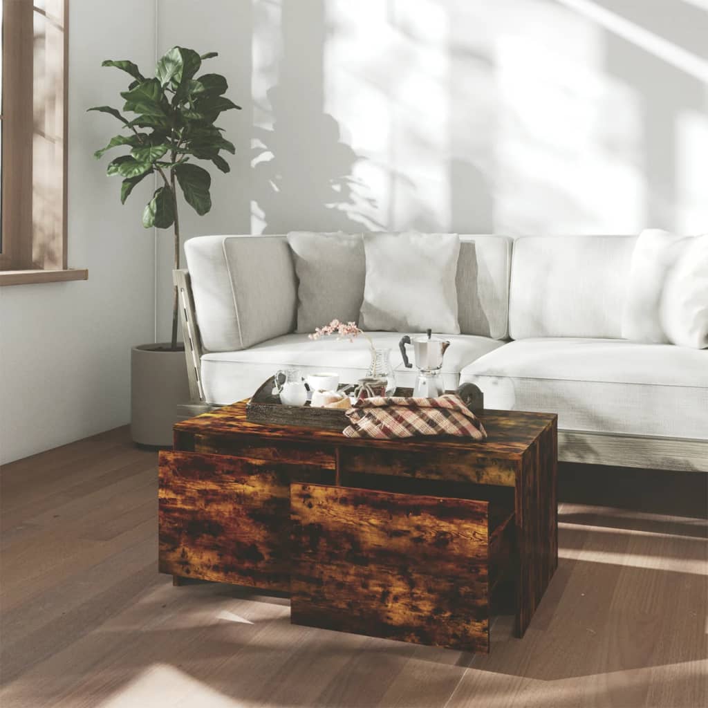 Table basse Chêne fumé 90x50x41,5 cm Bois d’ingénierie - Tables basses