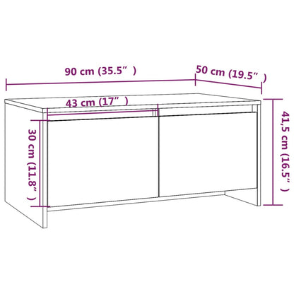 Table basse Chêne fumé 90x50x41,5 cm Bois d’ingénierie - Tables basses