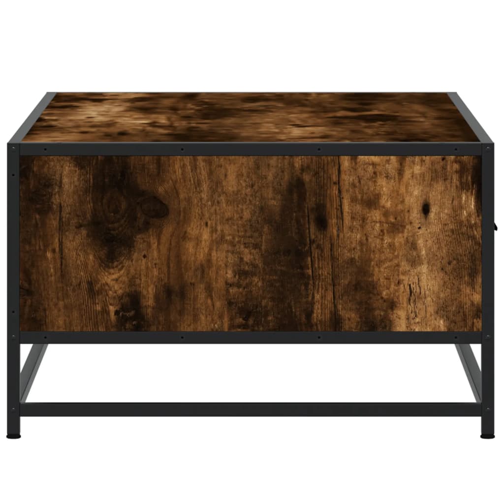 Table basse chêne fumé 90x57x35 cm bois d’ingénierie et métal - Tables basses