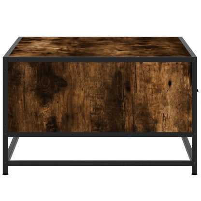 Table basse chêne fumé 90x57x35 cm bois d’ingénierie et métal - Tables basses