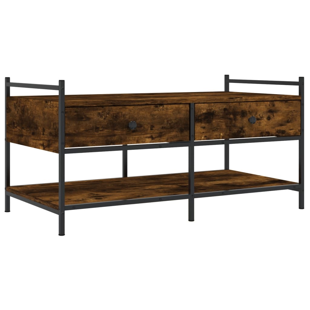 Table basse chêne fumé 99x50x50 cm bois d’ingénierie - Tables basses