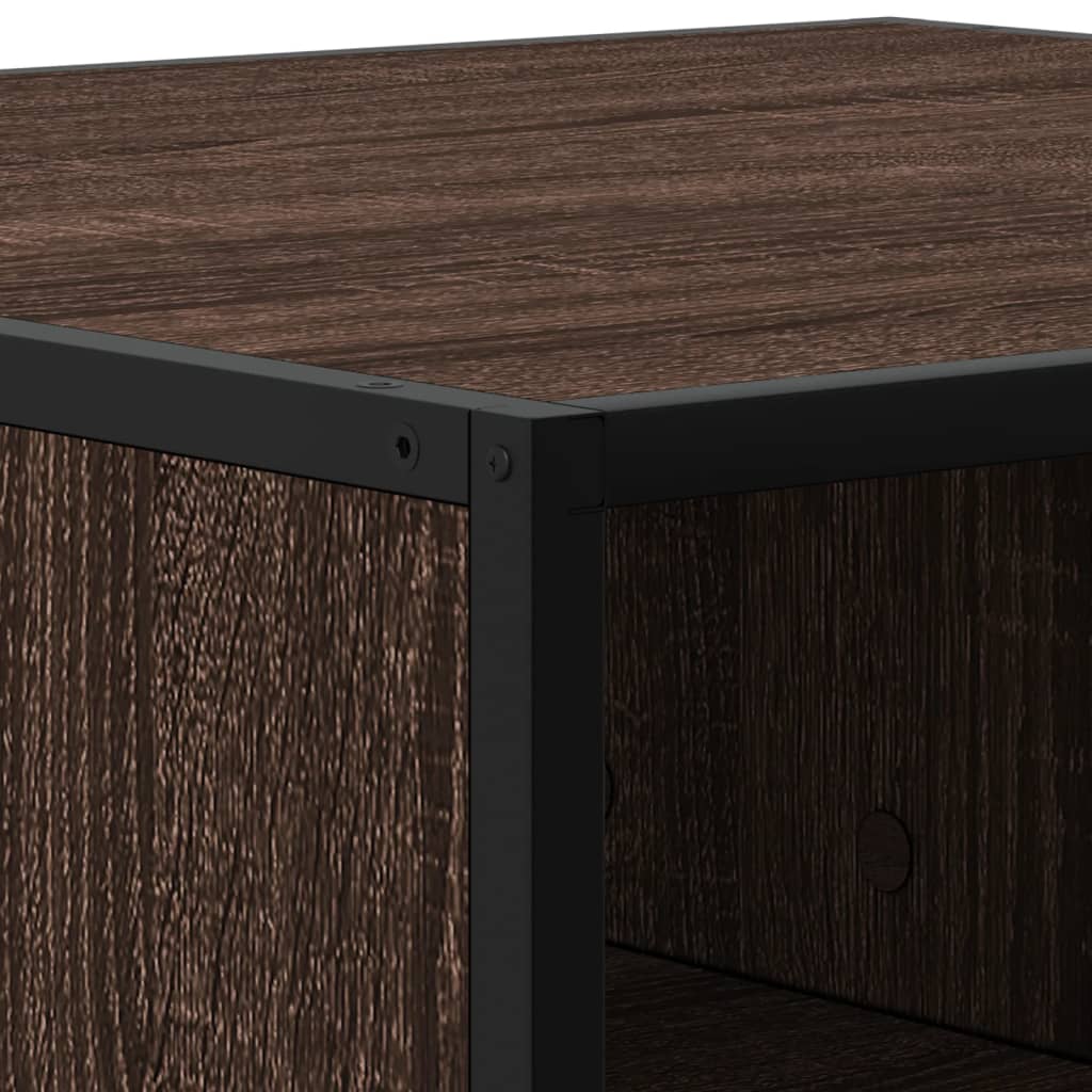 Table basse chêne marron 100x100x30 cm bois d’ingénierie/métal - Tables basses