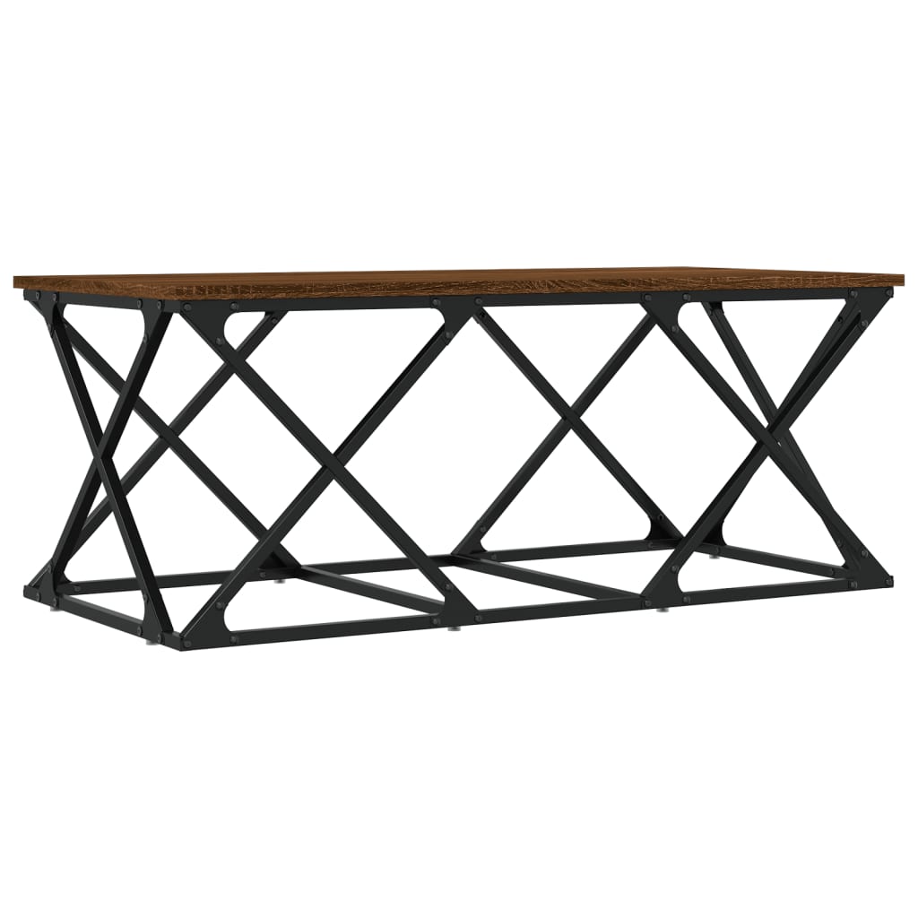 Table basse chêne marron 100x49x40 cm bois d’ingénierie - Tables basses