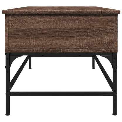 Table basse chêne marron 100x50x45cm bois d’ingénierie et métal - Tables basses