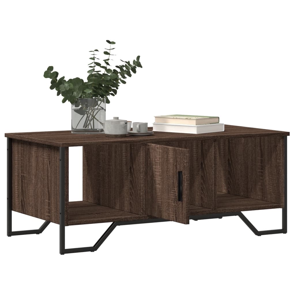 Table basse chêne marron 100x51x40 cm bois d’ingénierie - Tables basses