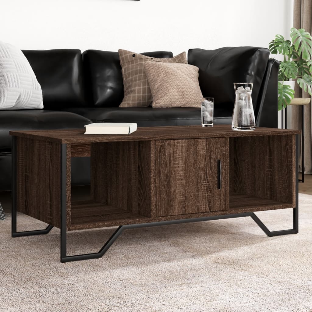 Table basse chêne marron 100x51x40 cm bois d’ingénierie - Tables basses