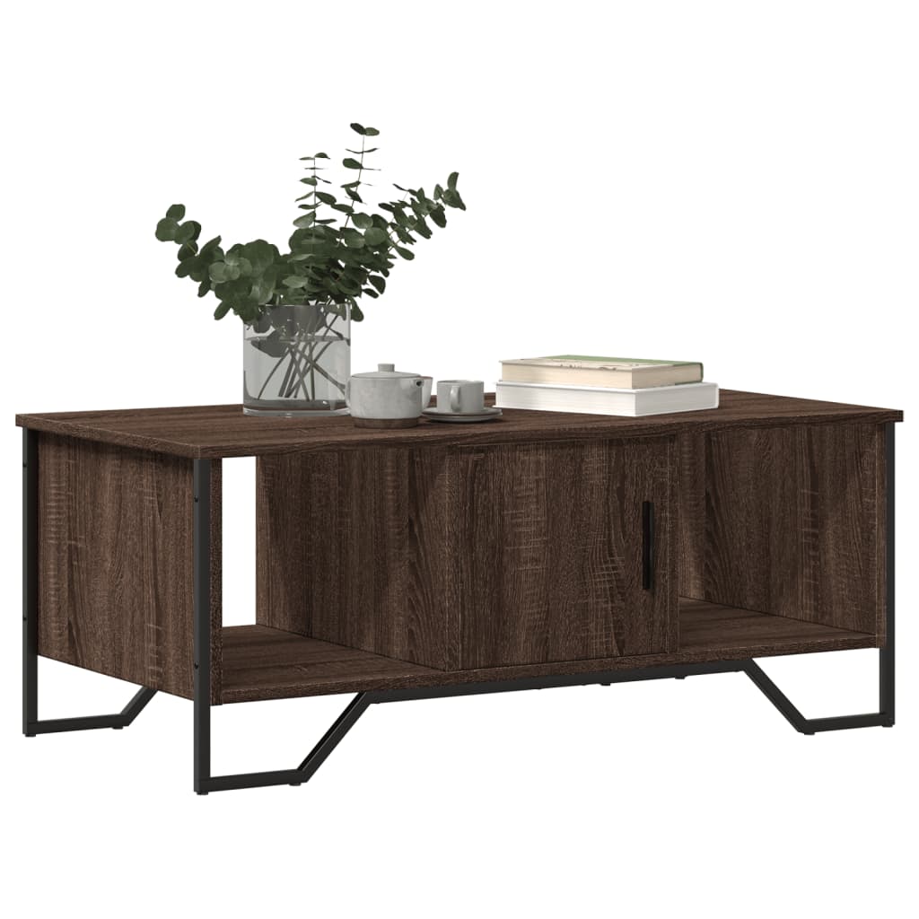 Table basse chêne marron 100x51x40 cm bois d’ingénierie - Tables basses