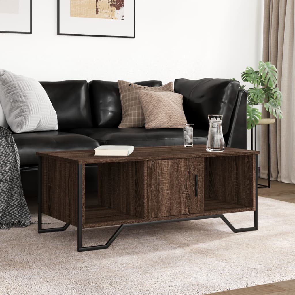 Table basse chêne marron 100x51x40 cm bois d’ingénierie - Tables basses