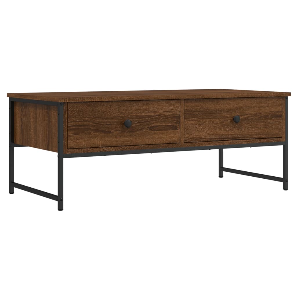 Table basse chêne marron 101x49x39,5 cm bois d’ingénierie - Tables basses