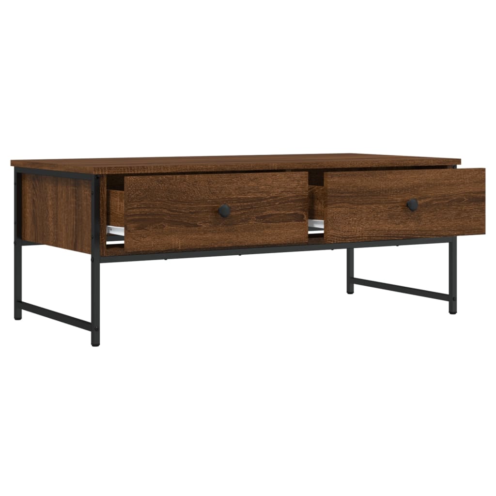 Table basse chêne marron 101x49x39,5 cm bois d’ingénierie - Tables basses