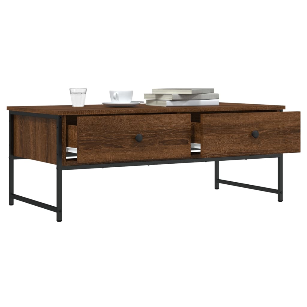 Table basse chêne marron 101x49x39,5 cm bois d’ingénierie - Tables basses