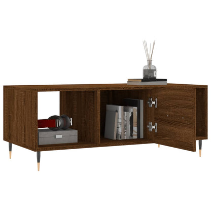 Table basse chêne marron 102x50x40 cm bois d’ingénierie - Tables basses