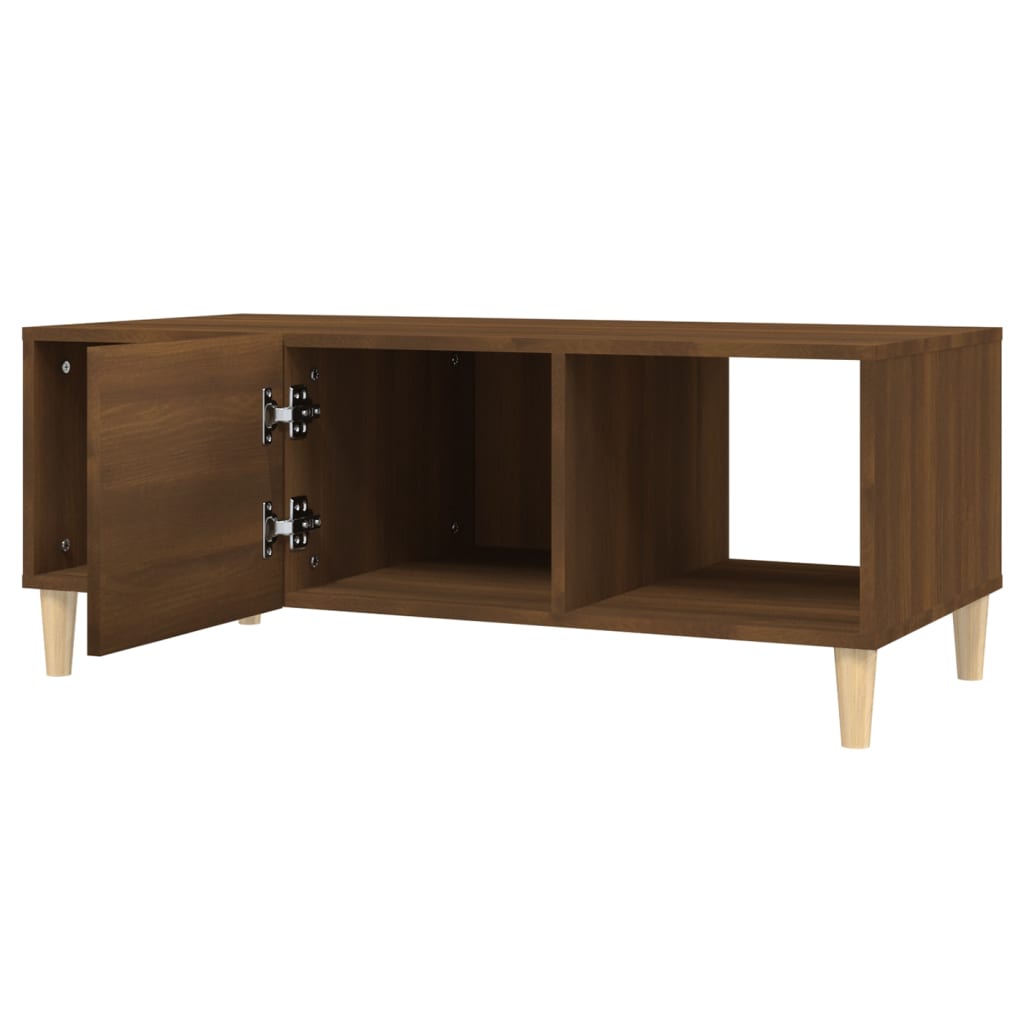 Table basse chêne marron 102x50x40 cm bois d’ingénierie - Tables basses