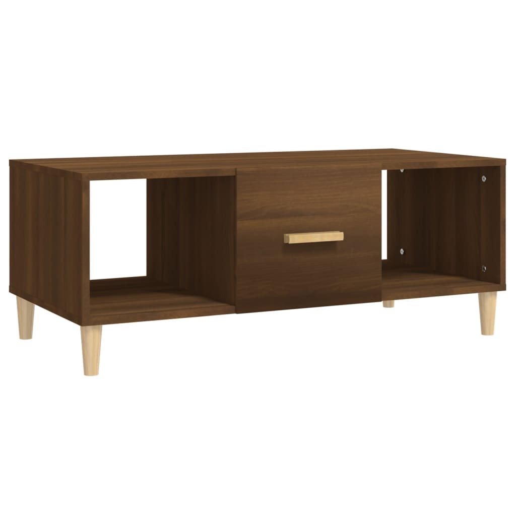 Table basse chêne marron 102x50x40 cm bois d’ingénierie - Tables basses