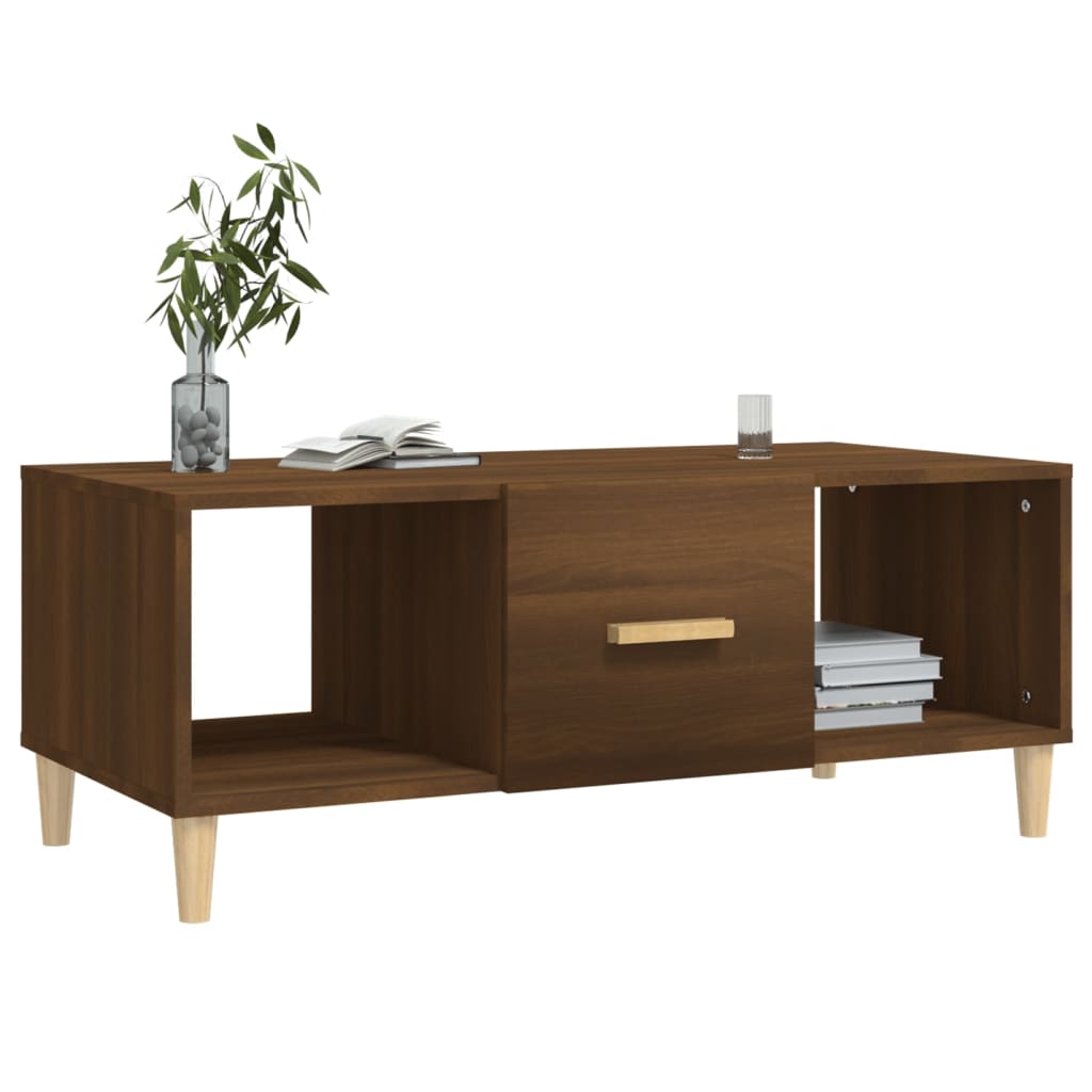 Table basse chêne marron 102x50x40 cm bois d’ingénierie - Tables basses