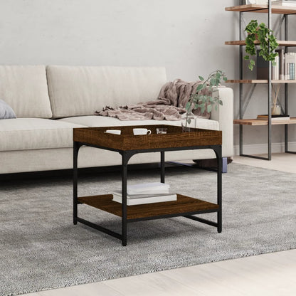 Table basse chêne marron 49,5x49,5x45 cm bois d’ingénierie - Tables basses